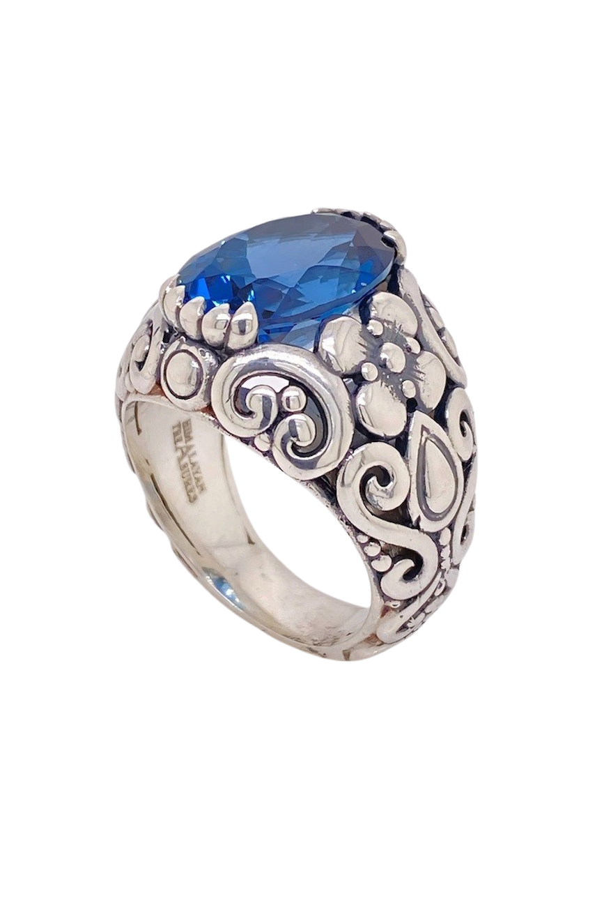 Sterling Silver London Blue Topaz Ring. HIM23