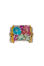 Load image into Gallery viewer, Sterling Silver, Brass and Multi Toned Tourmaline Ring. HIM82
