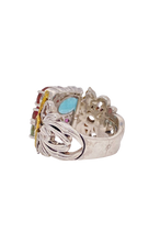 Load image into Gallery viewer, Sterling Silver, Brass and Multi Toned Tourmaline Ring. HIM82

