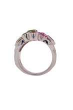 Load image into Gallery viewer, Sterling Silver Tourmaline and Rhodolite Garnet Ring. HIM113
