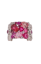 Load image into Gallery viewer, Sterling Silver Pink Tourmaline and Cubic Zirconia Ring. HIM128
