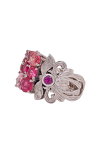 Load image into Gallery viewer, Sterling Silver Pink Tourmaline and Cubic Zirconia Ring. HIM128

