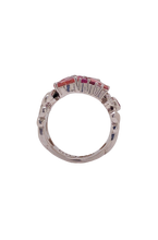 Load image into Gallery viewer, Sterling Silver Pink Tourmaline and Cubic Zirconia Ring. HIM128
