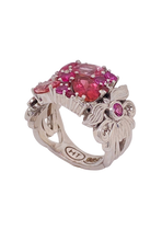 Load image into Gallery viewer, Sterling Silver Pink Tourmaline and Cubic Zirconia Ring. HIM128
