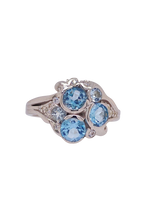 Load image into Gallery viewer, Sterling Silver Blue Topaz Ring. HIM115

