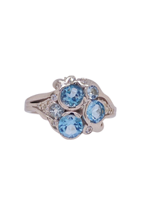 Sterling Silver Blue Topaz Ring. HIM115