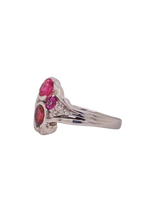 Load image into Gallery viewer, Sterling Silver Pink Tourmaline, Rhodolite Garnet and Cubic Zirconia Ring. HIM123

