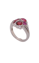 Load image into Gallery viewer, Sterling Silver Pink Tourmaline, Rhodolite Garnet and Cubic Zirconia Ring. HIM123
