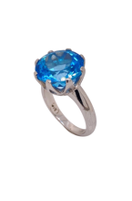 Load image into Gallery viewer, Sterling Silver Swiss Blue Topaz Ring. HIM72
