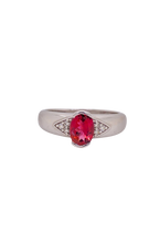 Load image into Gallery viewer, Sterling Silver Pink Tourmaline and Cubic Zirconia Ring. HIM105
