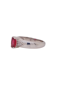 Sterling Silver Pink Tourmaline and Cubic Zirconia Ring. HIM105