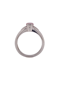 Sterling Silver Pink Tourmaline and Cubic Zirconia Ring. HIM105