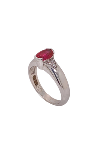 Sterling Silver Pink Tourmaline and Cubic Zirconia Ring. HIM105