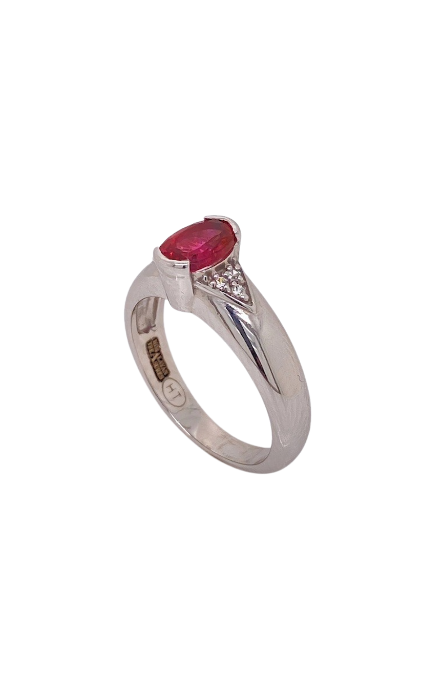 Sterling Silver Pink Tourmaline and Cubic Zirconia Ring. HIM105