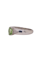 Load image into Gallery viewer, Sterling Silver Green Tourmaline and Cubic Zirconia Ring. HIM68
