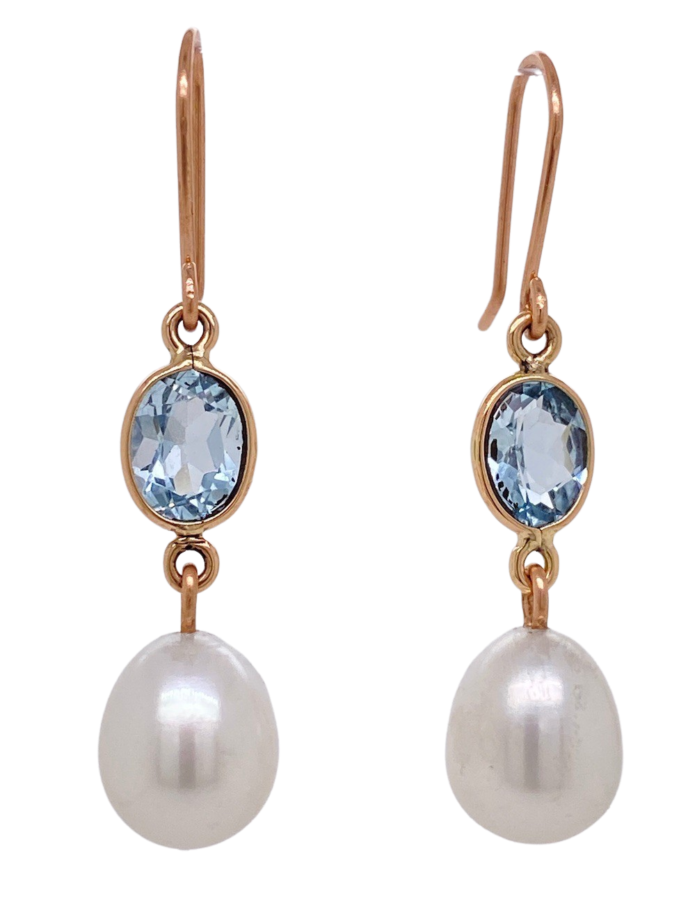 Rose gold blue on sale topaz earrings