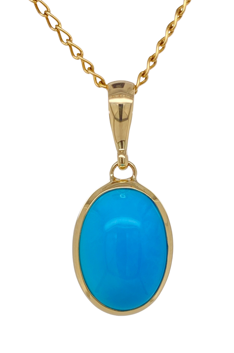 Gold top turquoise pendant