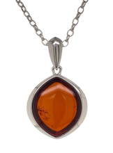 Load image into Gallery viewer, Sterling Silver Amber Pendant. HEN49
