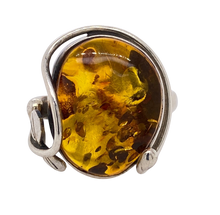 Load image into Gallery viewer, Sterling Silver Amber Ring. HEN63
