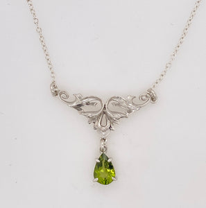 Sterling Silver Peridot 'Gothic' Necklace.