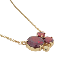 9Ct Yellow Gold Garnet 'Trois' Necklace.