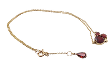 Load image into Gallery viewer, 9Ct Yellow Gold Garnet &#39;Trois&#39; Necklace.
