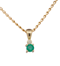 Load image into Gallery viewer, 9Ct Yellow Gold Emerald and Diamond Pendant. P115B4
