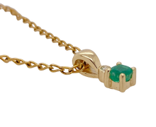 Load image into Gallery viewer, 9Ct Yellow Gold Emerald and Diamond Pendant. P115B4
