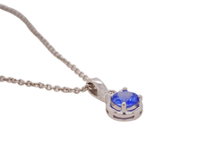 Load image into Gallery viewer, 9Ct White Gold Ceylon Sapphire and Diamond Pendant. P495WC4
