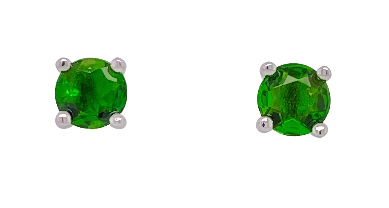 Sterling Silver Chrome Diopside Stud Earrings. KH4 Jeeba Jewellery