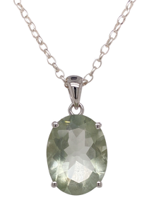 Sterling Silver Prasiolite Pendant. KH10