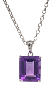 Sterling Silver Amethyst Pendant. KH7