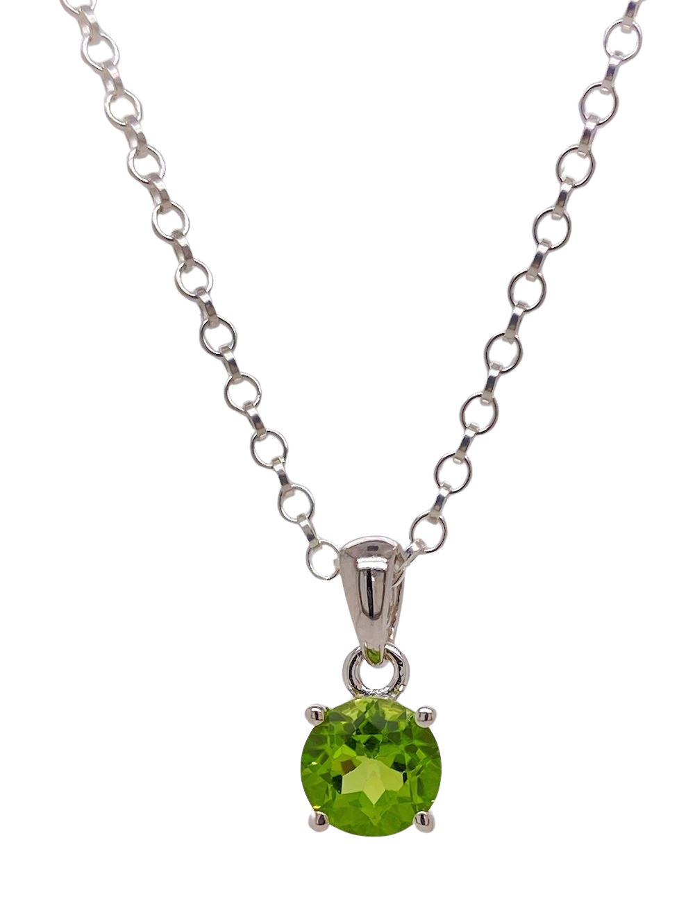 Sterling Silver Peridot Pendant. KH16