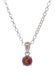 Sterling Silver Garnet Pendant. KH19