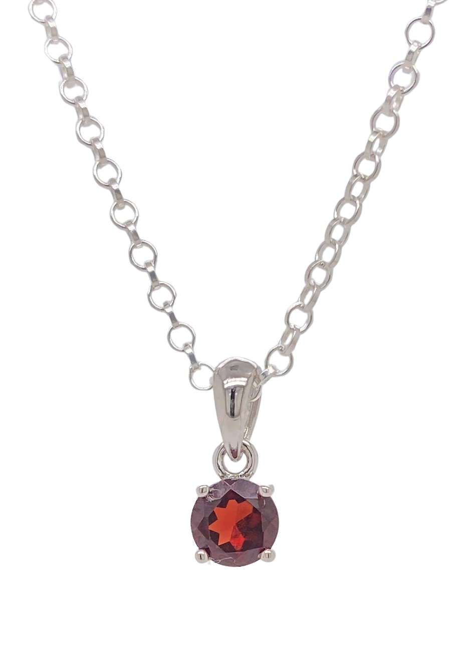 Sterling Silver Garnet Pendant. KH19