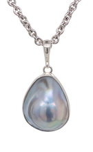 Load image into Gallery viewer, Sterling Silver Blister Pearl Pendant. GA-330
