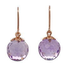 Load image into Gallery viewer, 9ct Rose Gold Amethyst Abba Earrings. J636A
