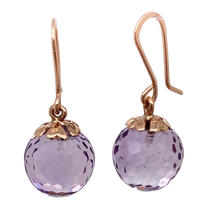 Load image into Gallery viewer, 9ct Rose Gold Amethyst Abba Earrings. J636A
