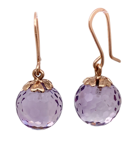 9ct Rose Gold Amethyst Abba Earrings. J636A