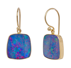 9Ct Yellow Gold Opal Earrings. GA-334