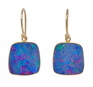 9Ct Yellow Gold Opal Earrings. GA-334