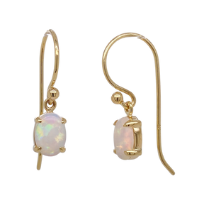 9Ct Yellow Gold Opal Earrings. GA-338