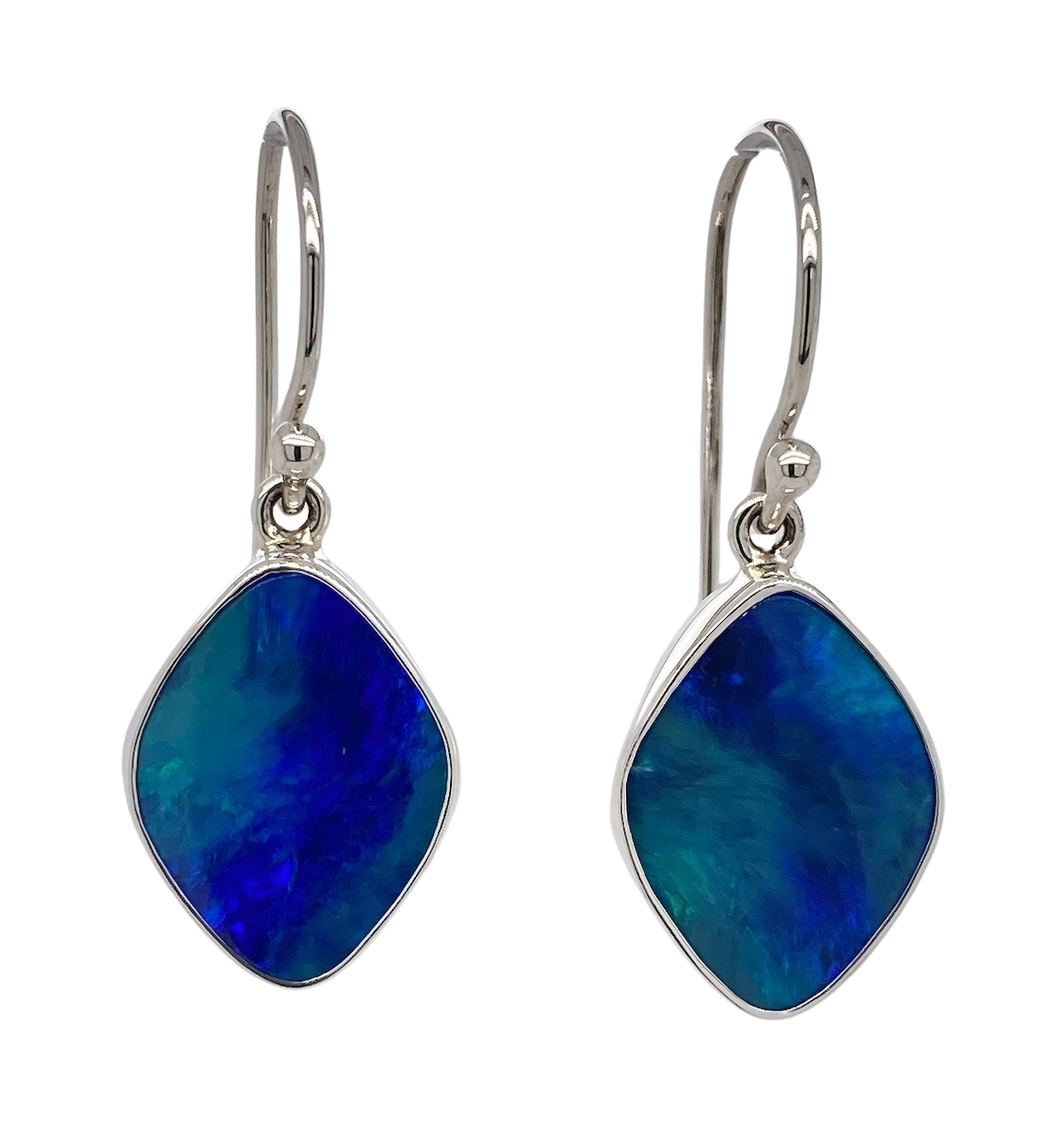 Sterling Silver Opal Earrings. GA-342