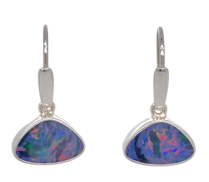 Sterling Silver Opal Earrings. GA-345