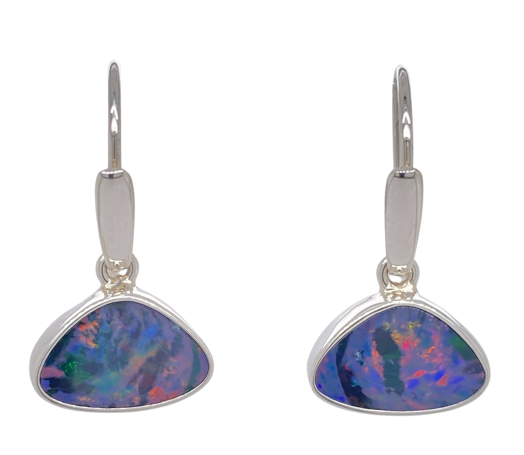 Sterling Silver Opal Earrings. GA-345