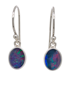 Sterling Silver Opal Earrings. GA-347