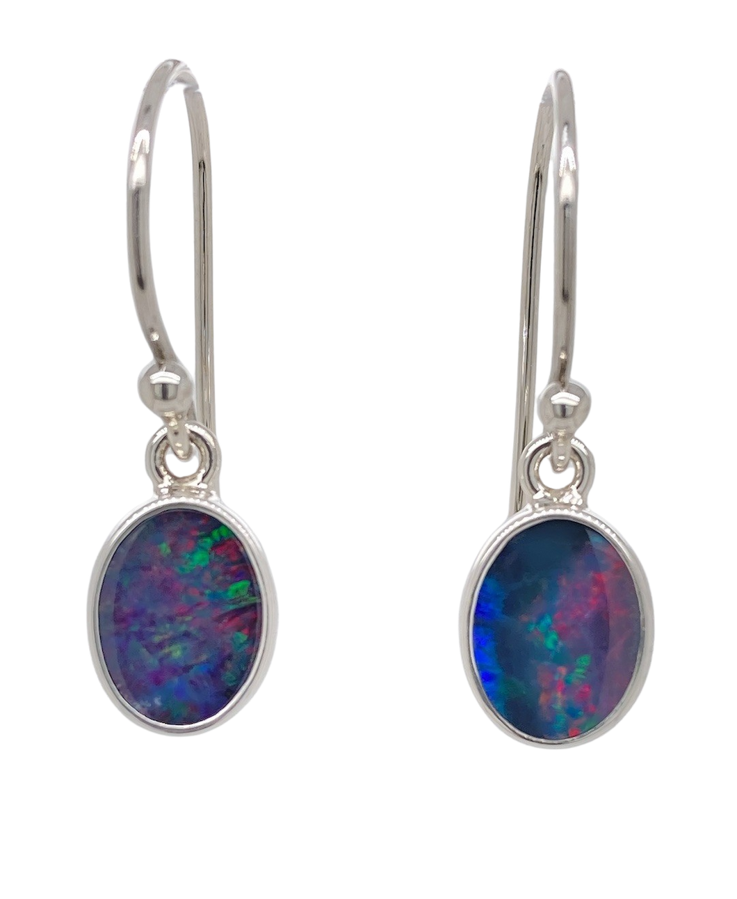 Sterling Silver Opal Earrings. GA-347