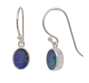 Sterling Silver Opal Earrings. GA-347