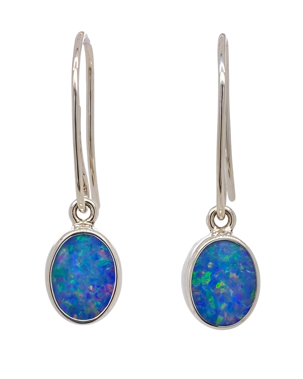 Sterling Silver Opal Earrings. GA-346