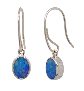 Sterling Silver Opal Earrings. GA-346